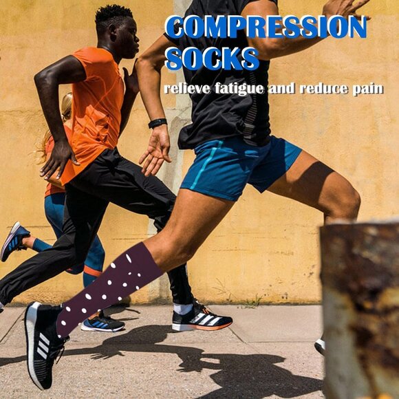 Women's Multi-Color 6 Pairs Compression Socks 15-20mmhg Compression Stockings - Picture 5 of 6